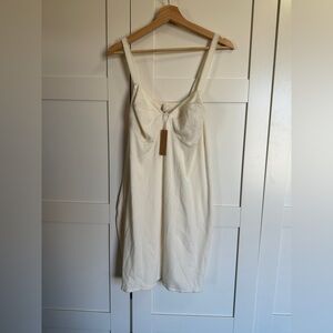 NWT Skims Cotton Rib Picot Cami Mini Dress - White - Size 3x